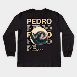 Funny Pedro Raccon Meme Kids Long Sleeve T-Shirt